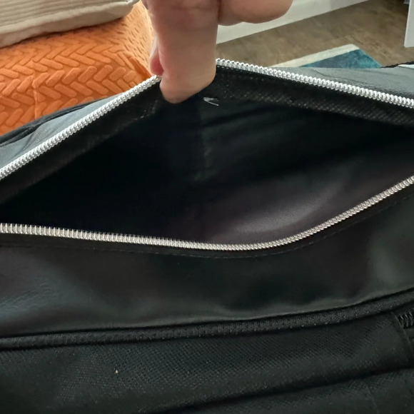 Black Backpack with 3 compartments for stuff NWOT 12x17x4 - Picture 7 of 10